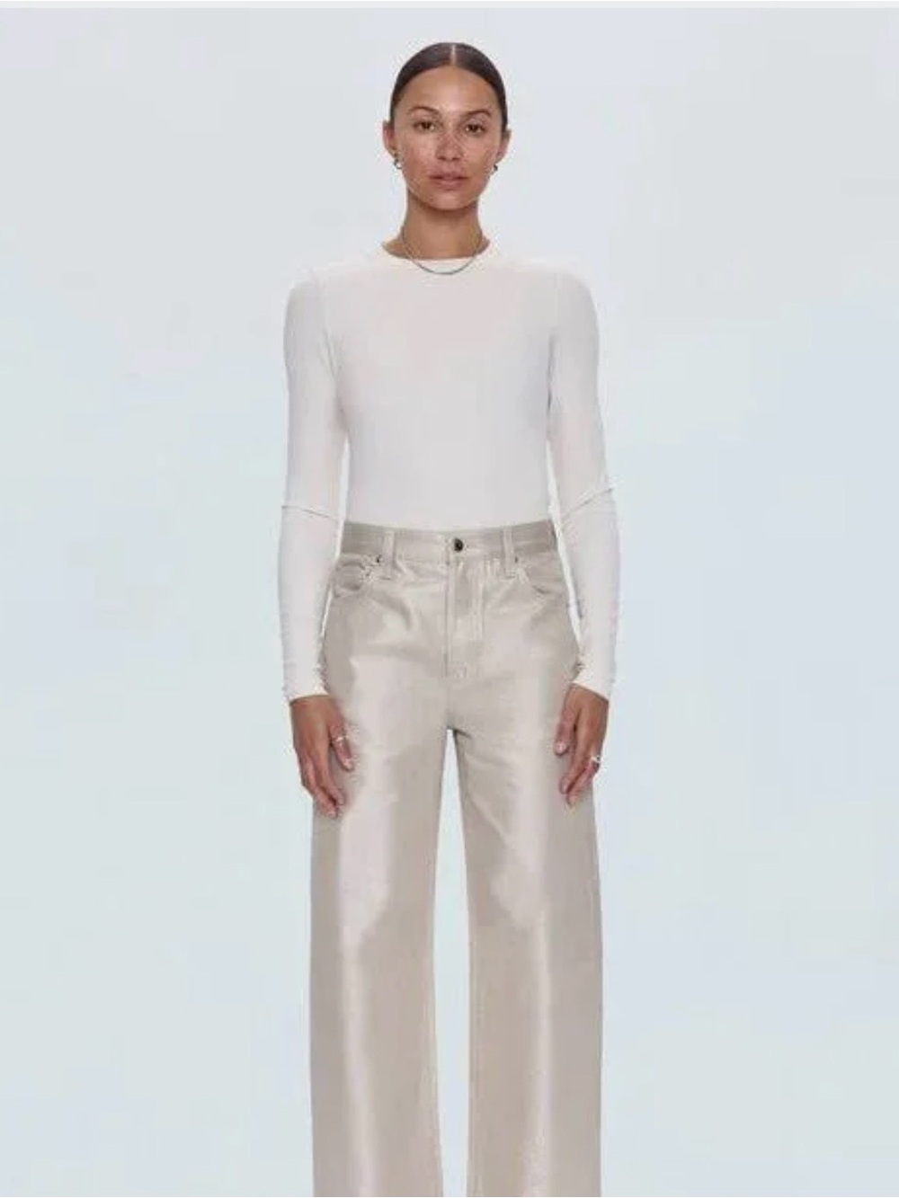 pistola Champagne color Luster High-Rise Wide Leg Jeans